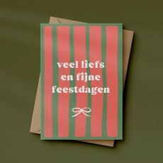 Letters and Lines Letters & lines: kaart a6 - veel liefs en fijne feestdagen