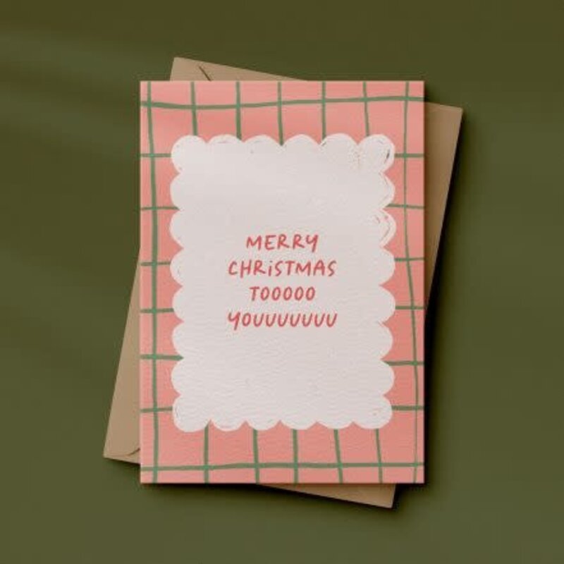 Letters and Lines Letters & lines: kaart a6 - merry christmas toooooo youuuuuuuu