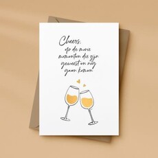 Letters and Lines Letters & lines: kaart a6 goudfolie - cheers