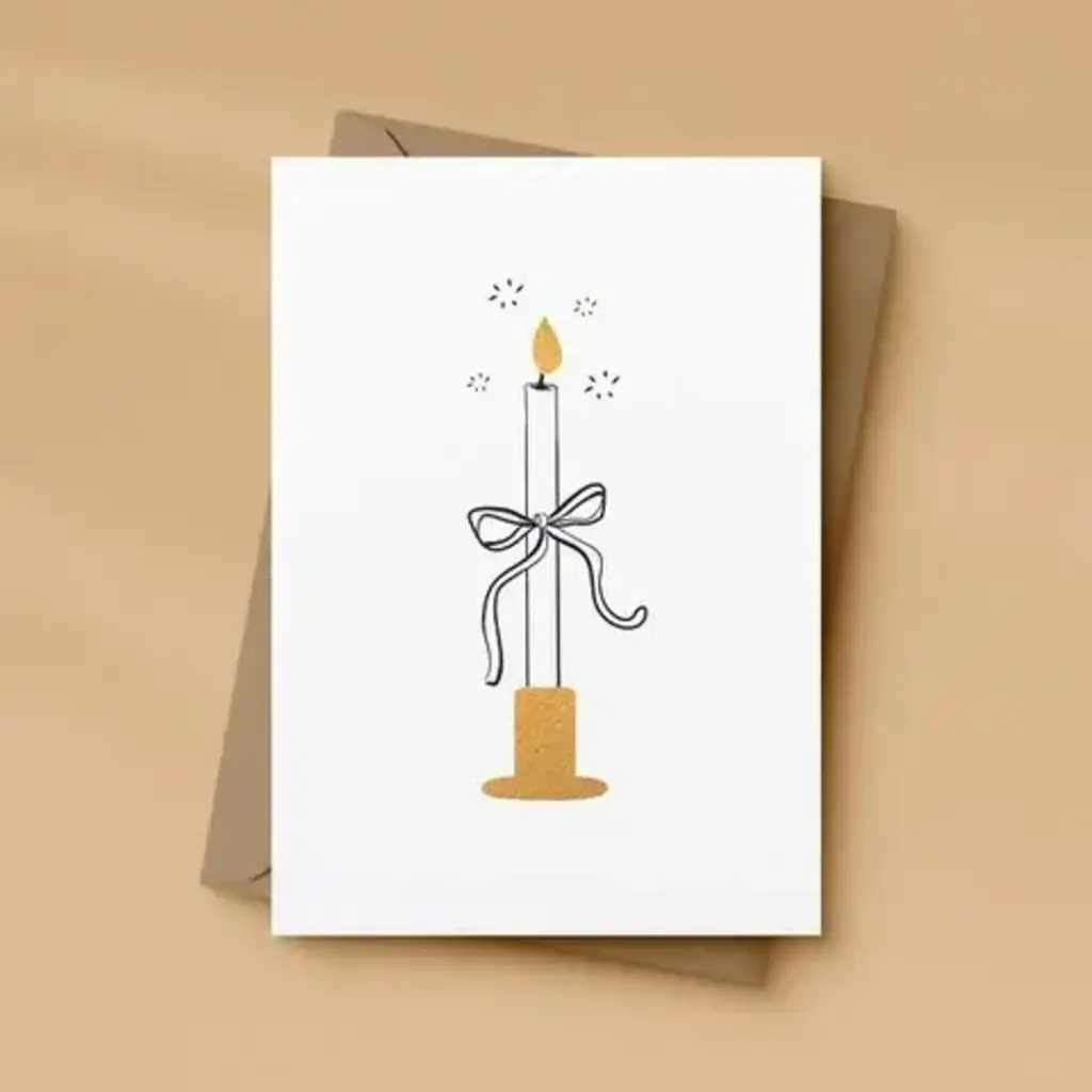 Letters and Lines Letters & lines: kaart a6 goudfolie - kaars