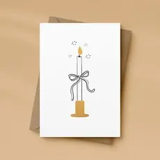 Letters and Lines Letters & lines: kaart a6 goudfolie - kaars