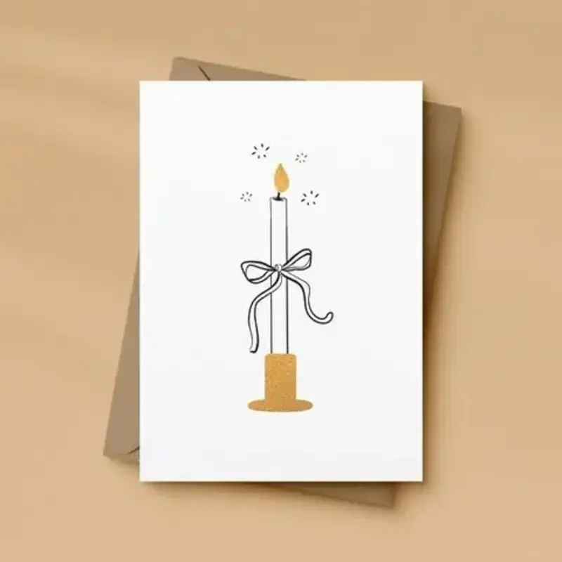 Letters and Lines Letters & lines: kaart a6 goudfolie - kaars