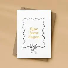 Letters and Lines Letters & lines: kaart a6 goudfolie - fijne feest dagen