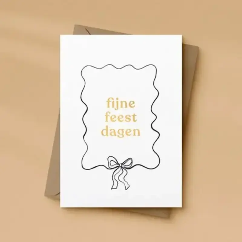 Letters and Lines Letters & lines: kaart a6 goudfolie - fijne feest dagen