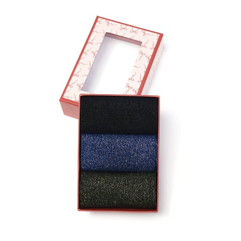 Yehwang Yehwang: set van 3 paar glitter sokken - zwart