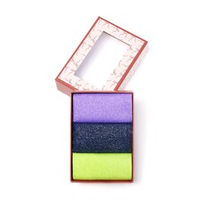 Yehwang Yehwang: set van 3 paar glitter sokken - paars