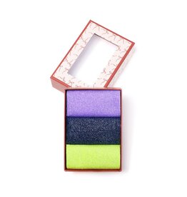 Yehwang Yehwang: set van 3 paar glitter sokken - paars