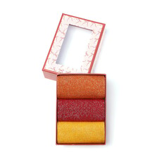 Yehwang Yehwang: set van 3 paar glitter sokken - oranje