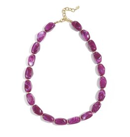 Yehwang Yehwang: kralen ketting - donkerpaars