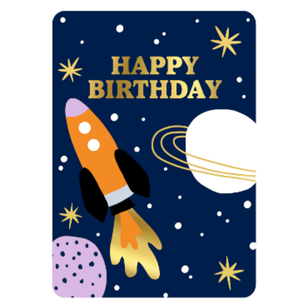 Kassaplan KP: kaartje a6 - Happy birthday ruimte