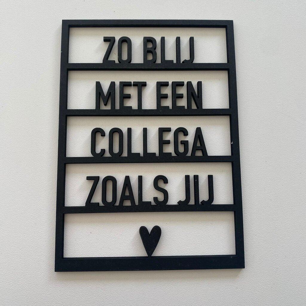 Uithout gesneden Uithout gesneden: houten ansichkaart a6 - zo blij met een collega als jij