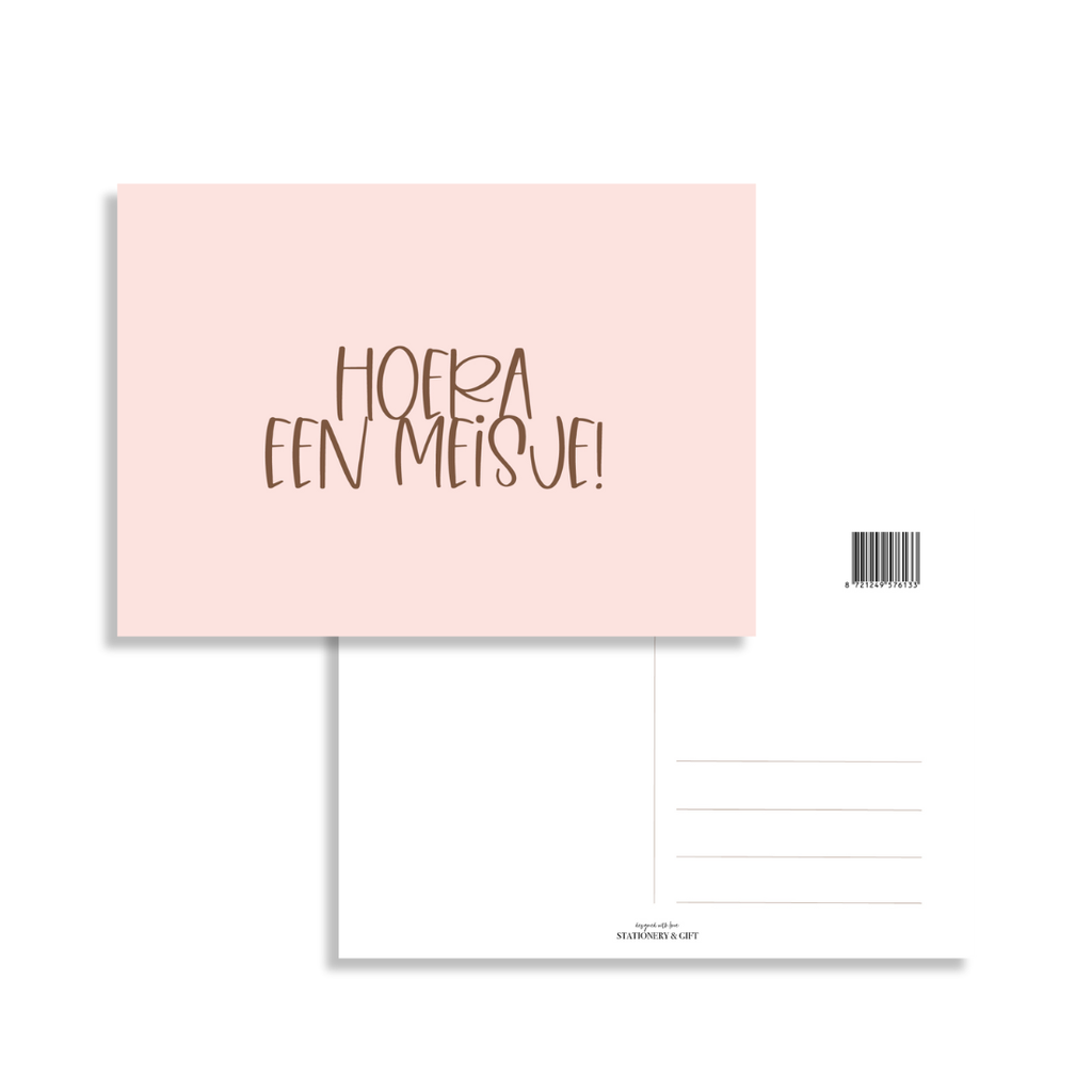 Stationery & gift Stationery & gift: kaartje a6 - Hoera een meisje