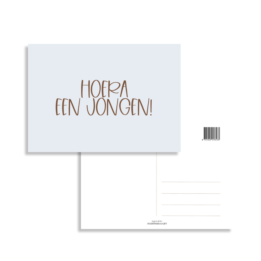 Stationery & gift Stationery & gift: kaartje a6 - Hoera een jongen