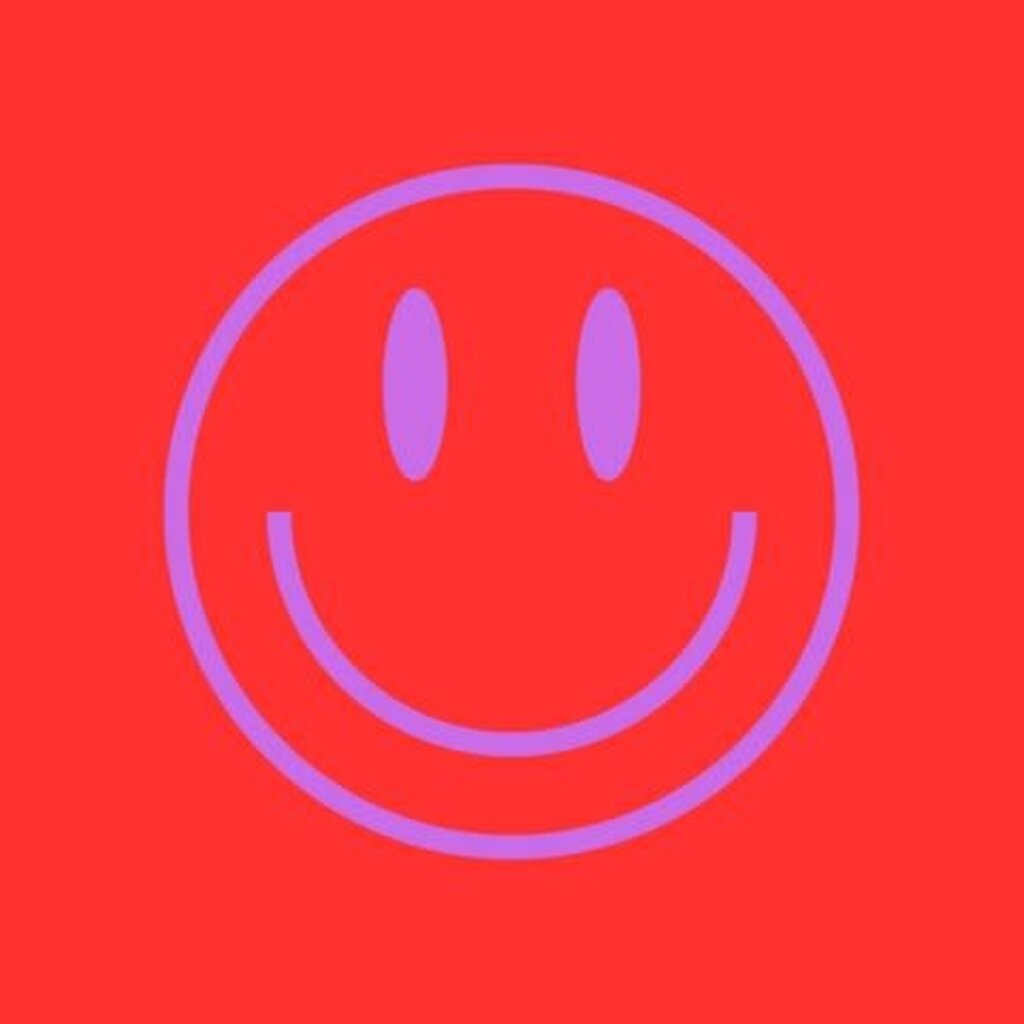 Lourens exclusive LE: tegeltje forex - smiley paars op rood