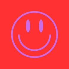 Lourens exclusive LE: tegeltje forex - smiley paars op rood