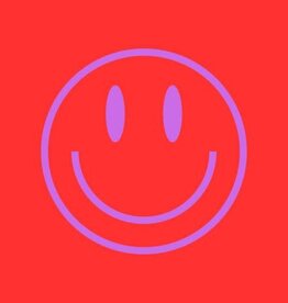 Lourens exclusive LE: tegeltje forex - smiley paars op rood