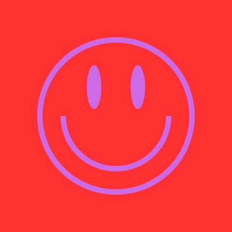 Lourens exclusive LE: tegeltje forex - smiley paars op rood