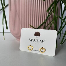 Wauw Wauw: oorbellen - hartjes open