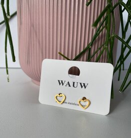 Wauw Wauw: oorbellen - hartjes open