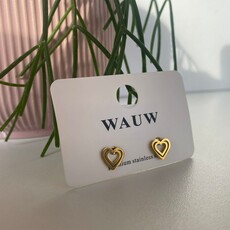 Wauw Wauw: oorbellen - dubbel hart open