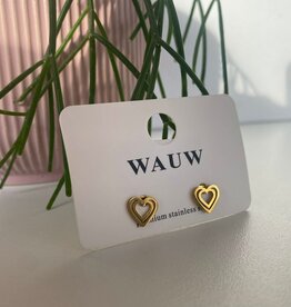 Wauw Wauw: oorbellen - dubbel hart open