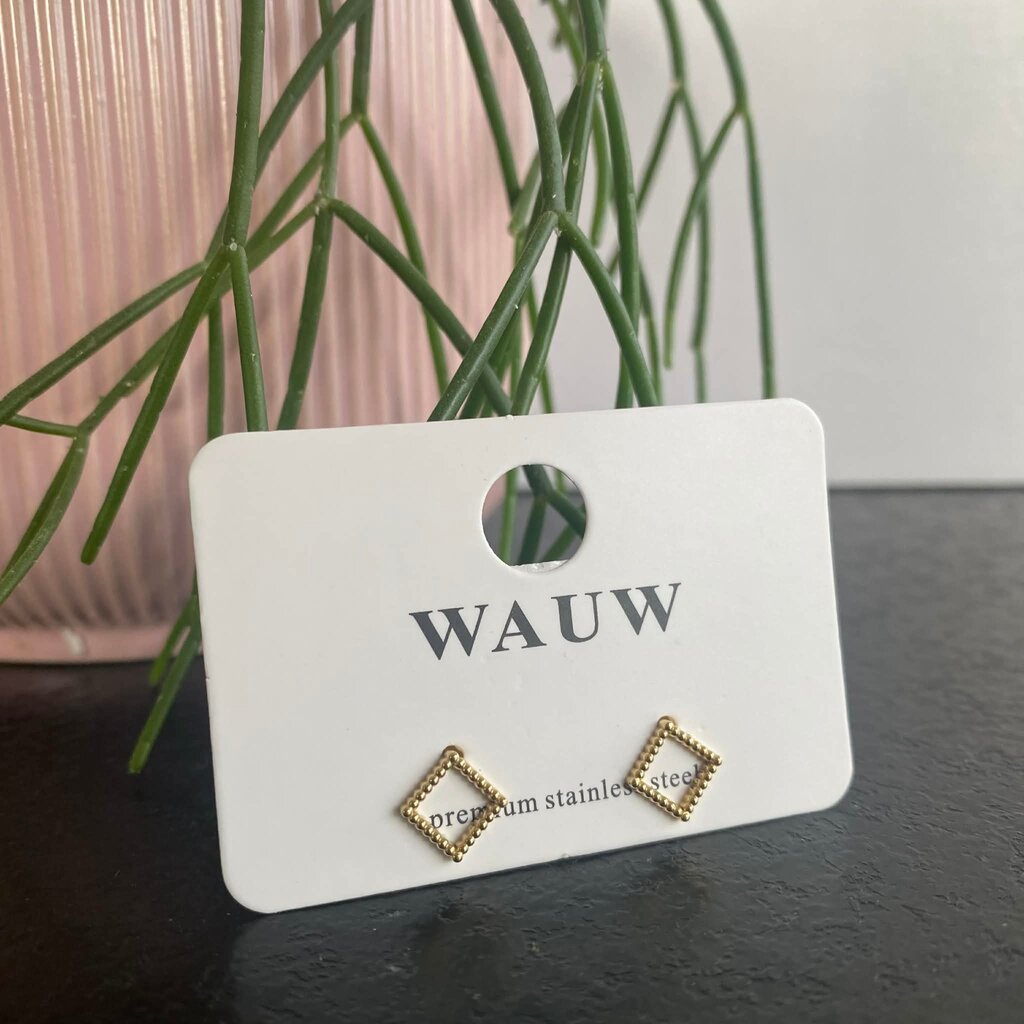 Wauw Wauw: oorbellen - vierkant open