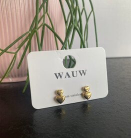 Wauw Wauw: oorbellen - dubbel hart