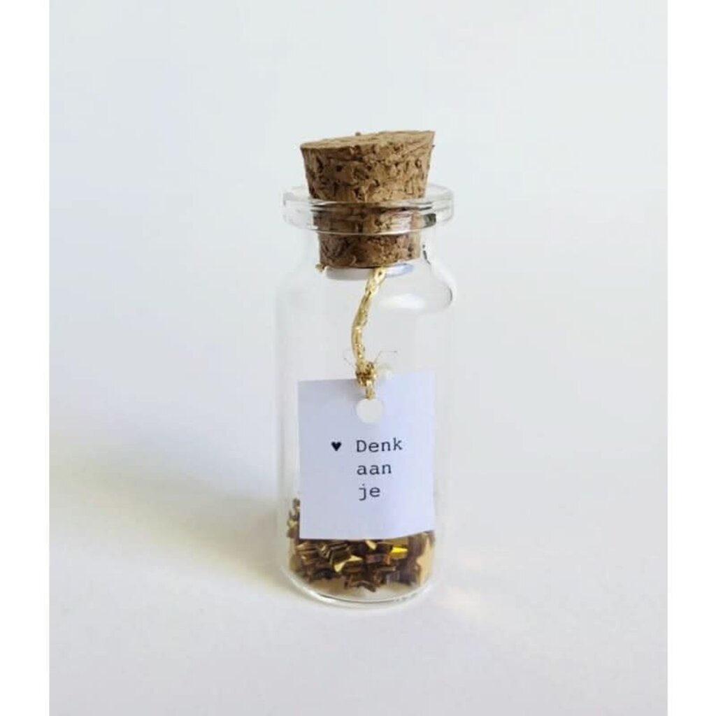 Sidedish Sidedish: Mini wensflesje - Flesje letters denk aan je