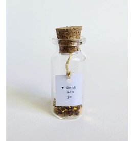 Sidedish Sidedish: Mini wensflesje - Flesje letters denk aan je