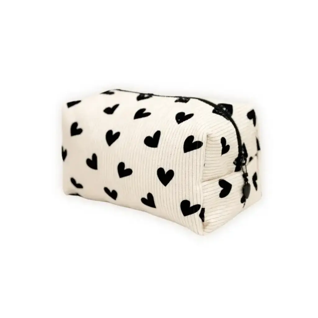 Winkeltje van Anne Winkeltje van Anne: Toilettas | Hartjes | Ribstof | Medium