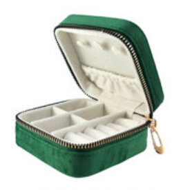 Betaalbare kralen BK: Fluwelen juwelendoosje - groen