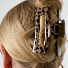 Yehwang Yehwang: haarclip printje - koffiebruin