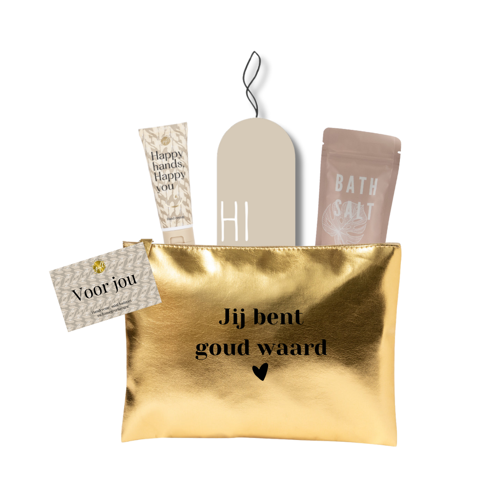 The Big Gifts The big gifts: Gevuld toilettasje – Goud Waard