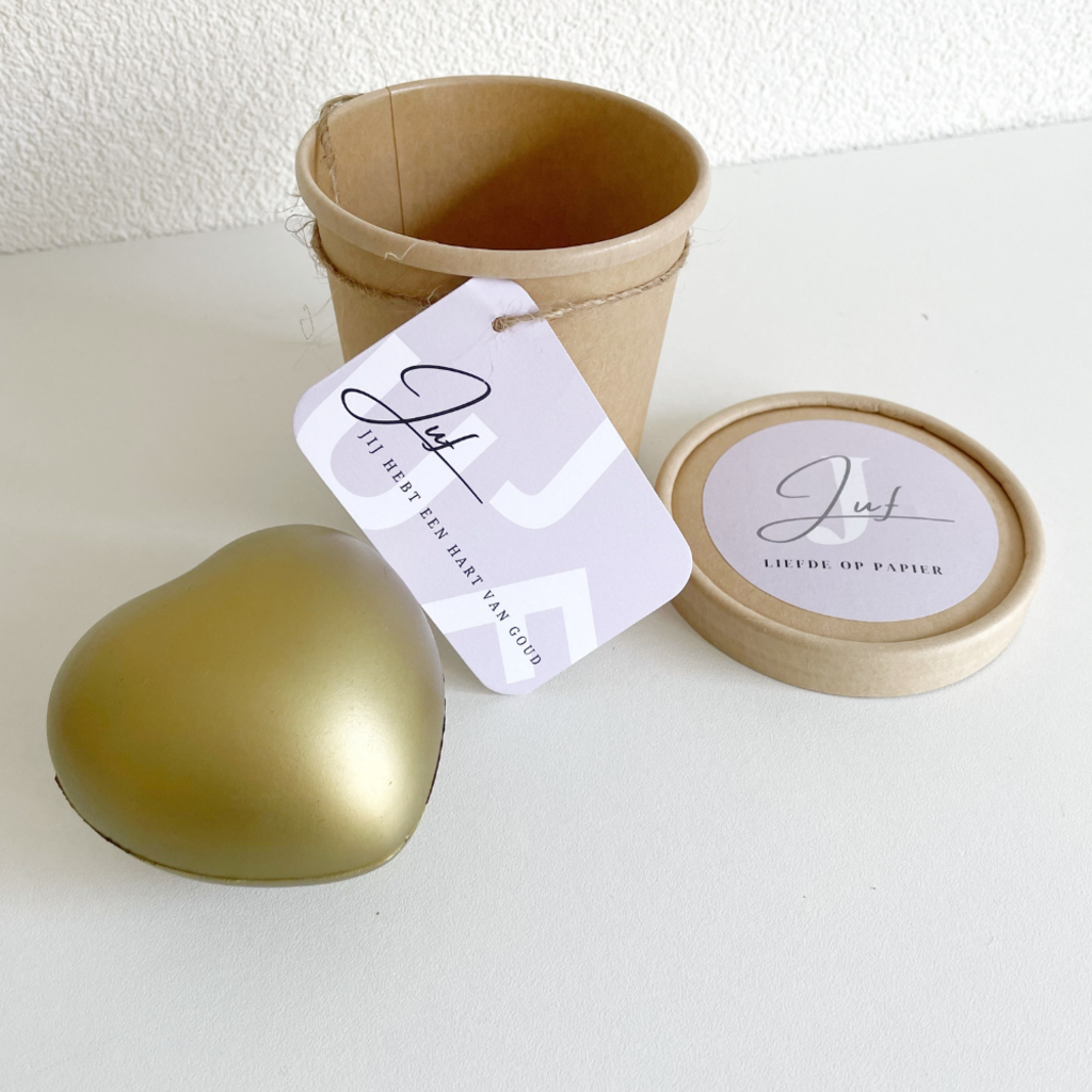 liefde op papier Liefde op papier: Gouden hart kado| Juf