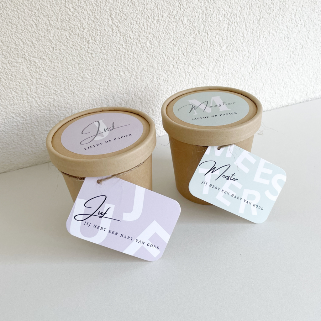 liefde op papier Liefde op papier: Gouden hart kado| Juf