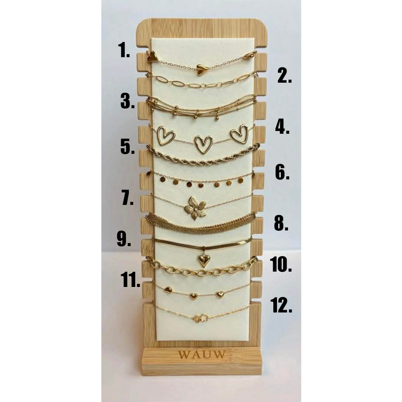 Wauw Wauw: armbandje goud  in stainless steel