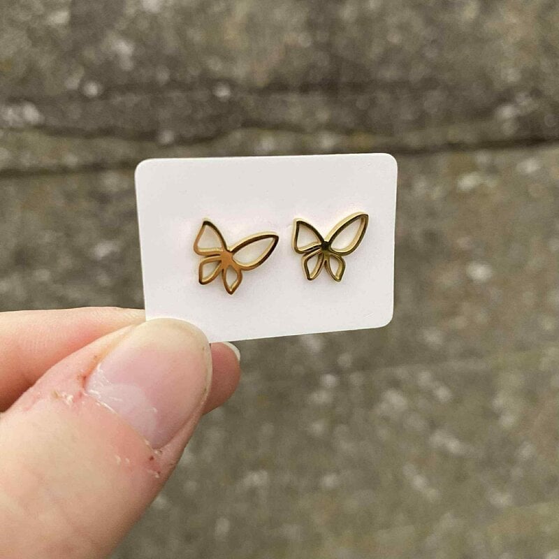 le marché sucré Le marché sucré: oorbellen - vlinder goud