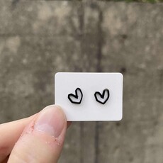 le marché sucré Le marché sucré: oorbellen - hartje open zwart