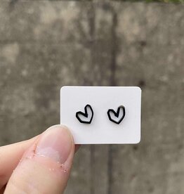 le marché sucré Le marché sucré: oorbellen - hartje open zwart