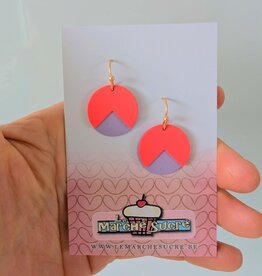 le marché sucré Le marché sucré: oorbellen - fluo oranje, paars en goud