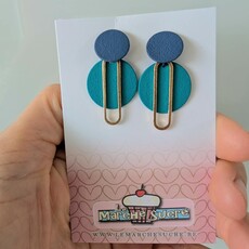 le marché sucré Le marché sucré: oorbellen  - blauw, goud en petrol