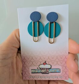 le marché sucré Le marché sucré: oorbellen  - blauw, goud en petrol