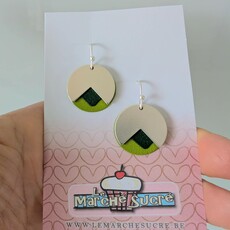 le marché sucré Le marché sucré: oorbellen  - groen, zilver en petrol