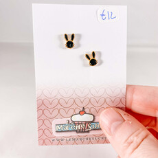 le marché sucré Le marché sucré: oorbellen  - konijn zwart