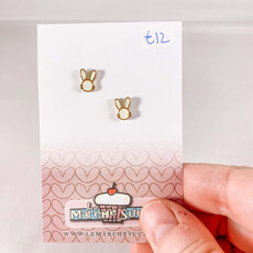 le marché sucré Le marché sucré: oorbellen  - konijn wit