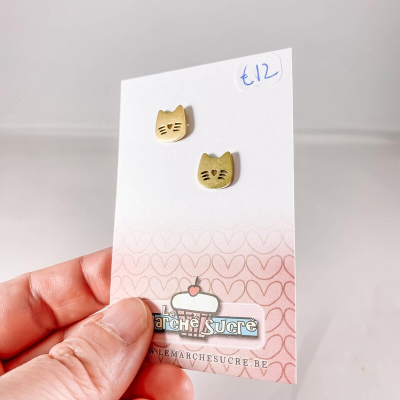 le marché sucré Le marché sucré: oorbellen goud - kat