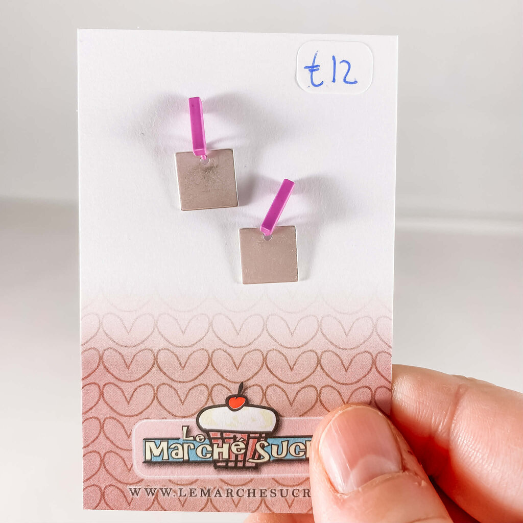 le marché sucré Le marché sucré: oorbellen felpaars en zilver