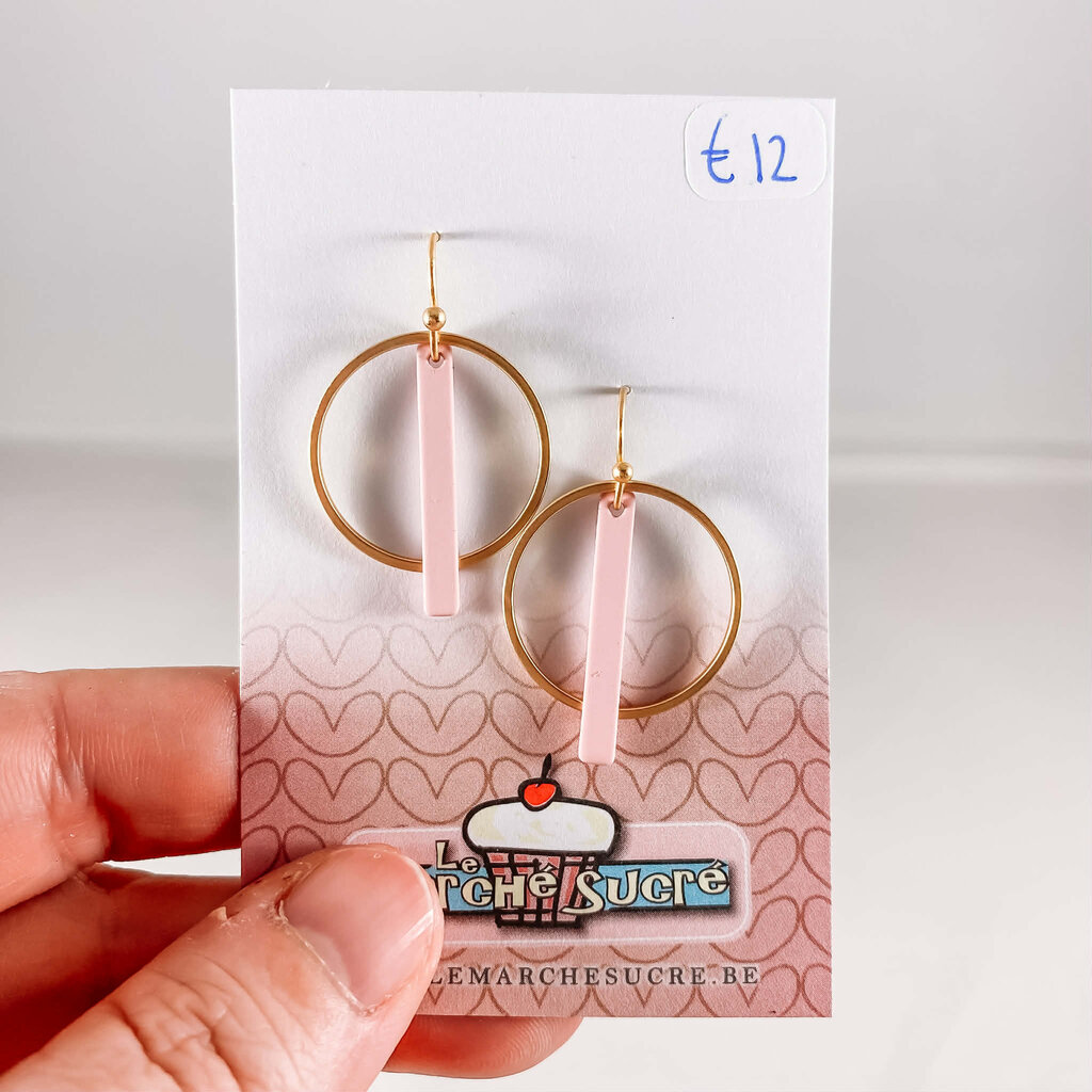 le marché sucré Le marché sucré: oorbellen goud en lichtroze