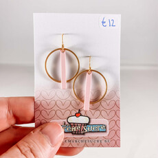 le marché sucré Le marché sucré: oorbellen goud en lichtroze