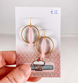 le marché sucré Le marché sucré: oorbellen goud en lichtroze